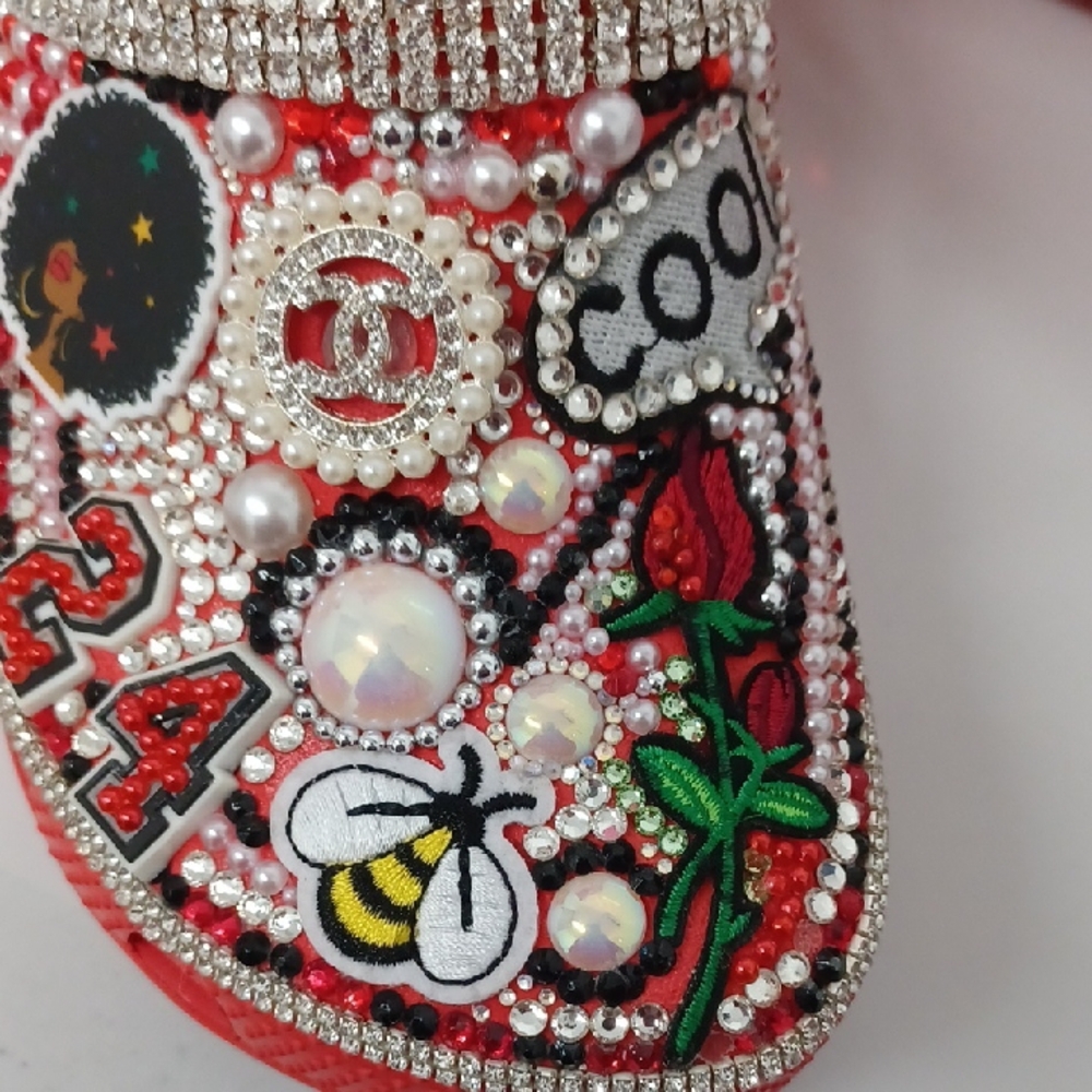 Crocs Red Embellished Clogs - Picture 7 of 11